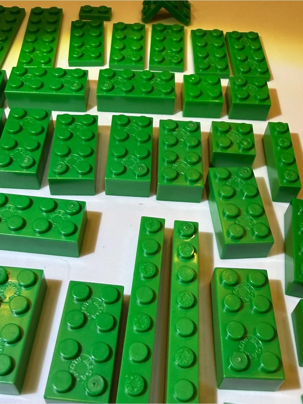 LEGO 51 green blocks planks pieces parts elements lot